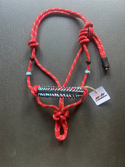 Licol prêt à partir – Tressage Lightning – Rouge – Shetland/Poulain