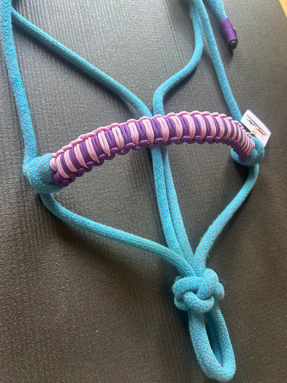 Licol prêt à partir – Tressage Hercules – Bleu/Violet – Grand Cheval